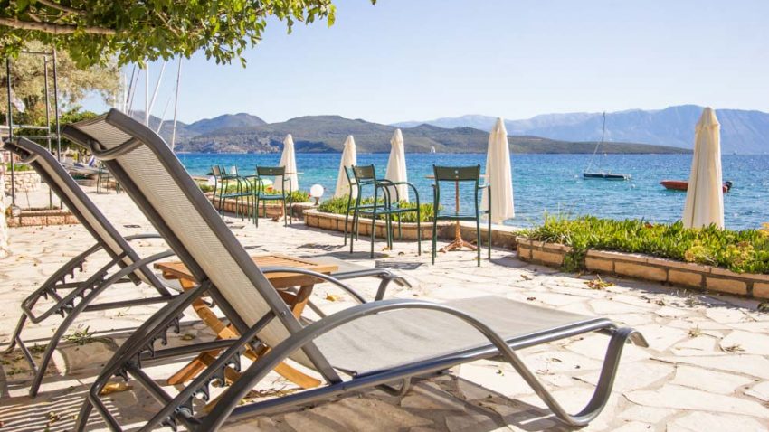Sun-loungers at Nikiana Beach Club