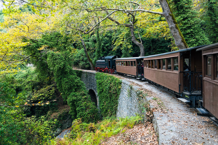 The old traditional train on Mount Pelion, Greece