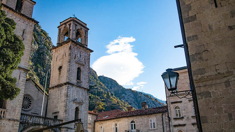 Inside the old town of Kotor, montenegro