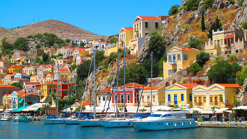Symi, greece, island, architecture, house, yacht
