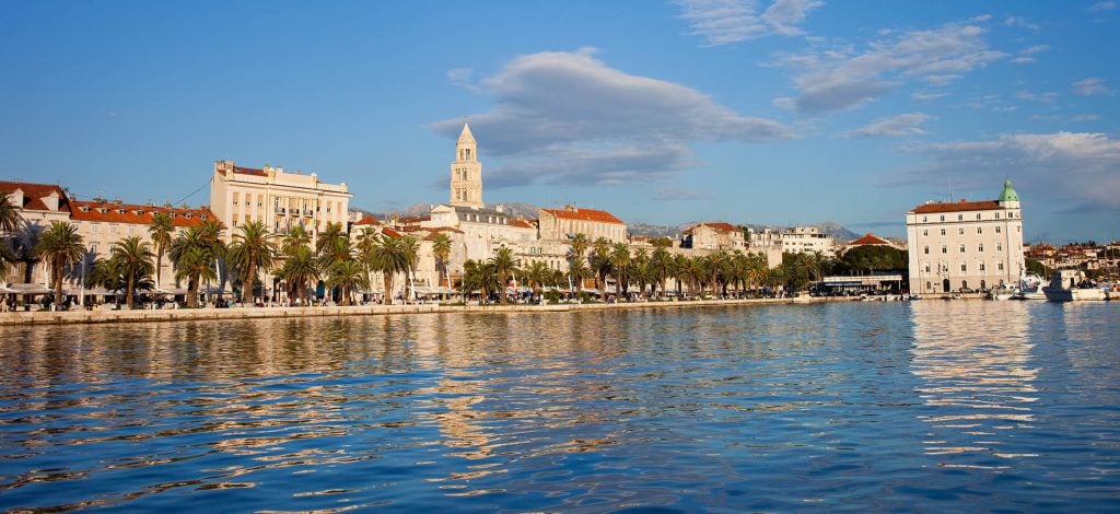 Split old town and harbour on the Dalmatian coast of Croatia