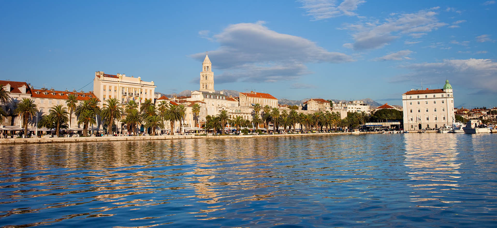 Split old town and harbour on the Dalmatian coast of Croatia