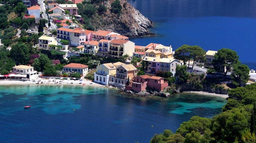 Assos village and harbour on Kefalonia