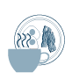 Bacon, eggs and coffee icon
