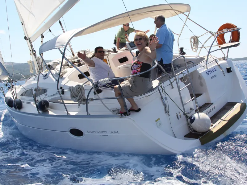 Elan 384 Ageras Guests Sailing