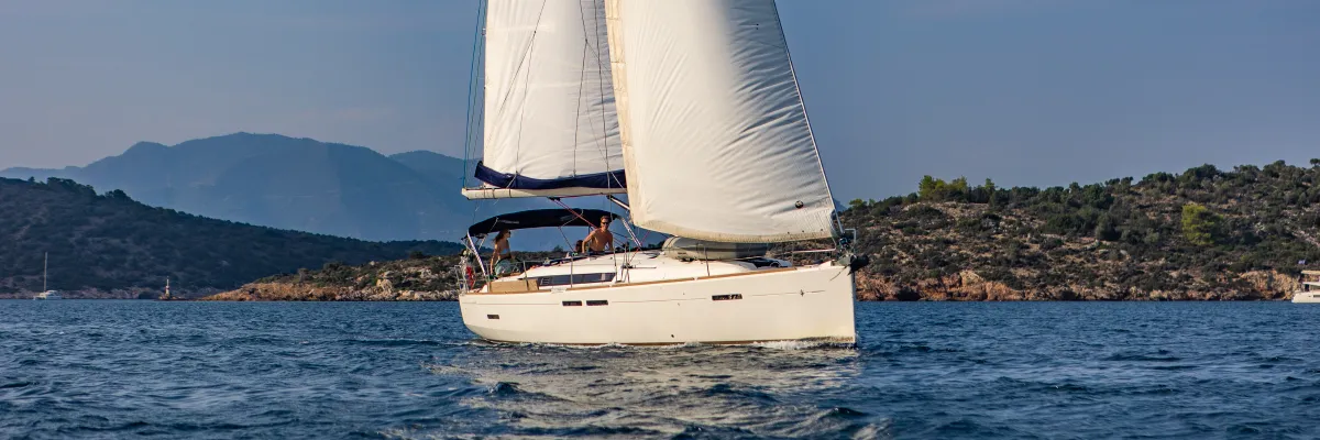 Sun Odyssey 449 sailing in the Saronic Gulf