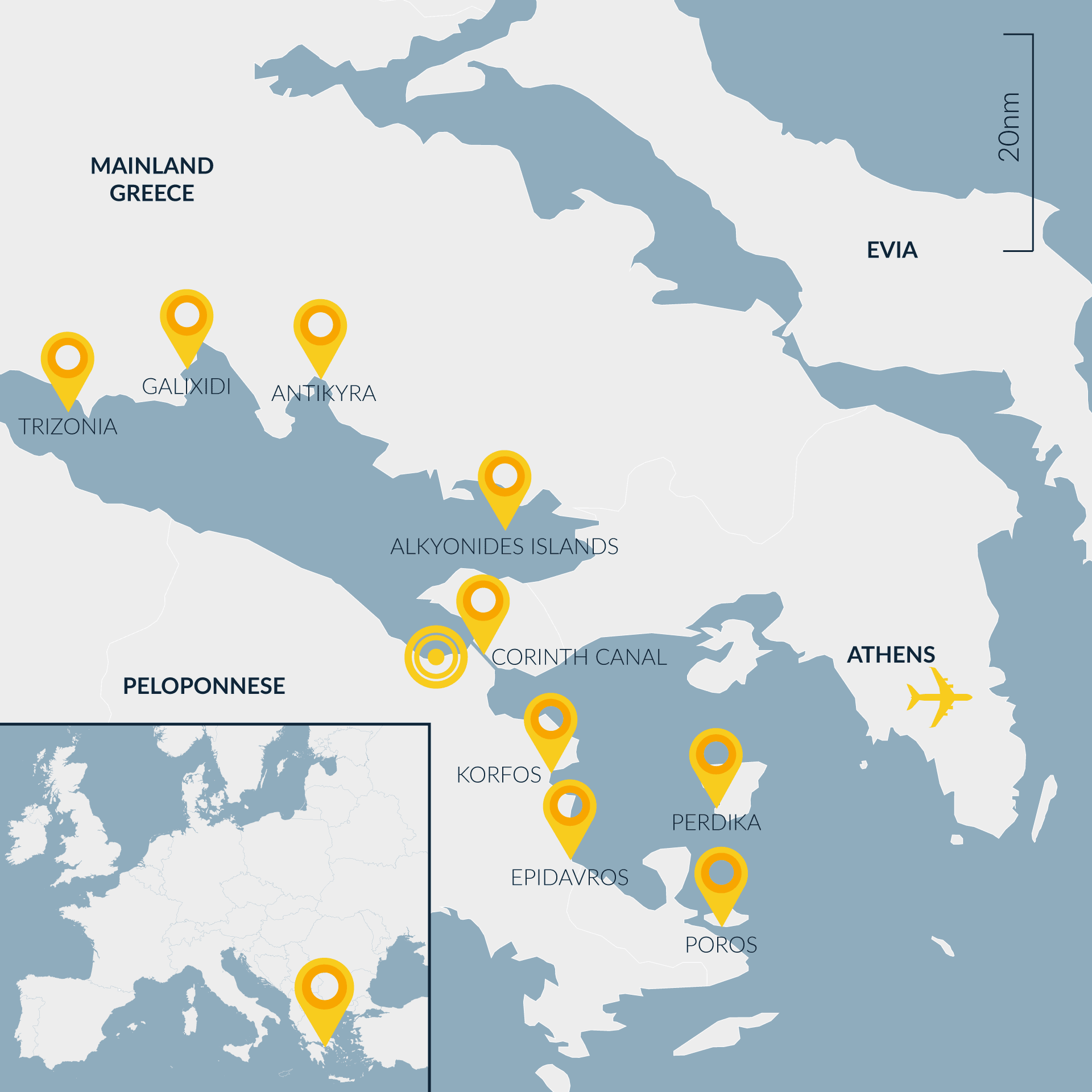 Corinth Flotilla Map