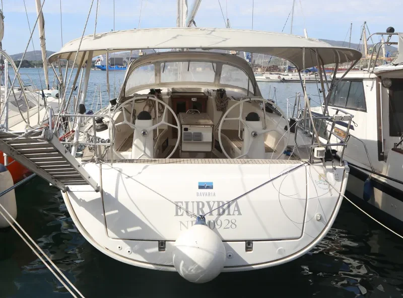 The cockpit and stern of Bavaria 40 Eurybia