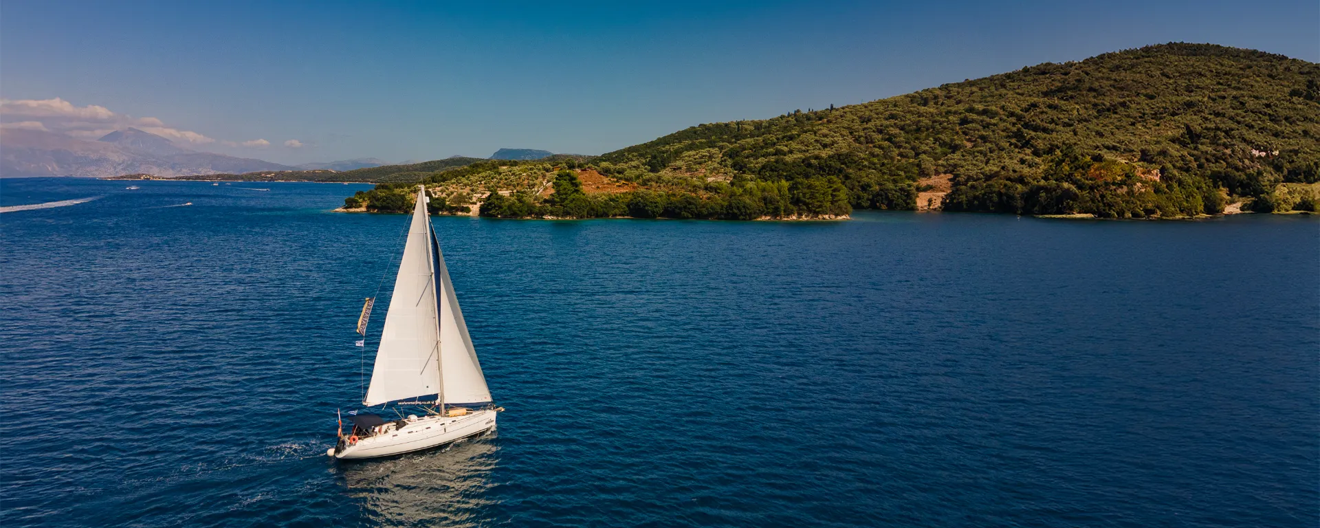 Yacht sailing in Greece