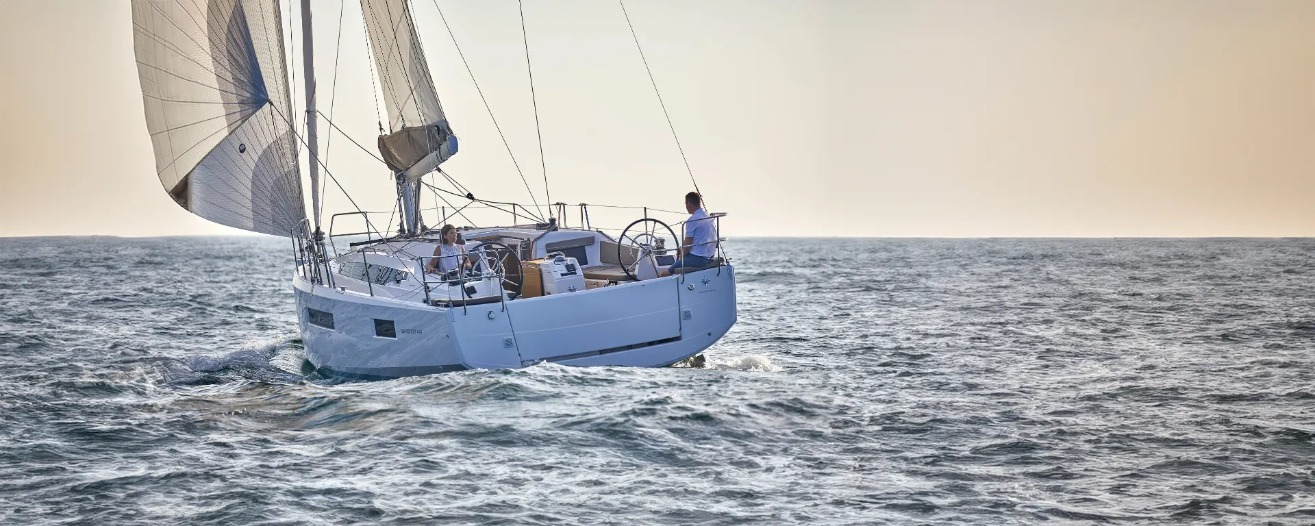 A Sun Odyssey 410 under sail
