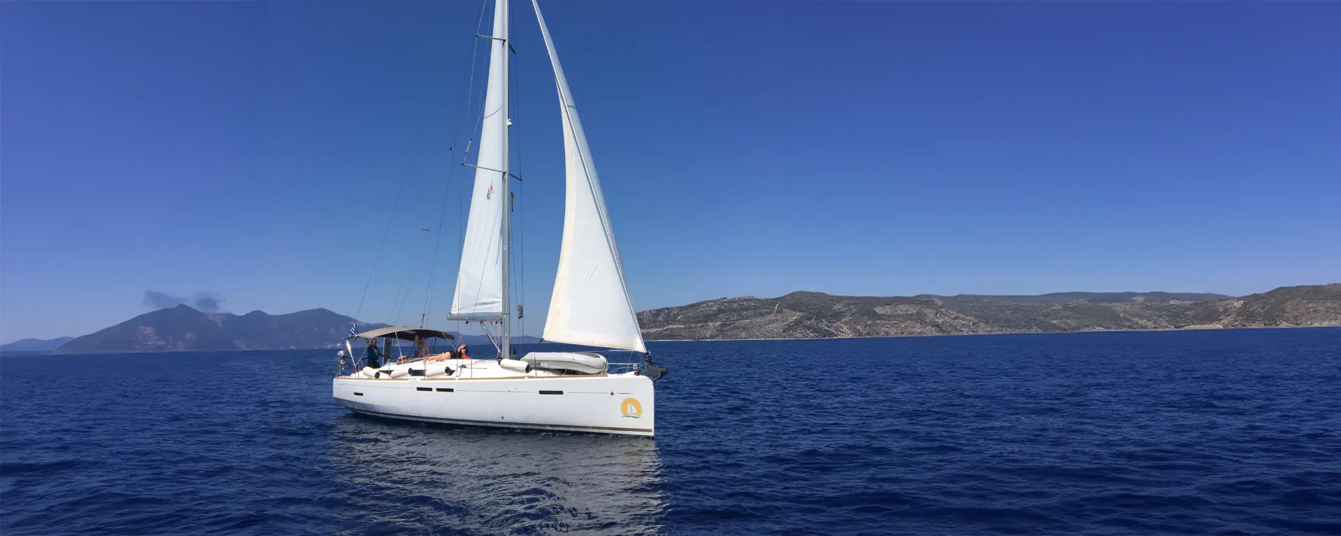 Sun Odyssey 439 Eudora under sail in the Sporades