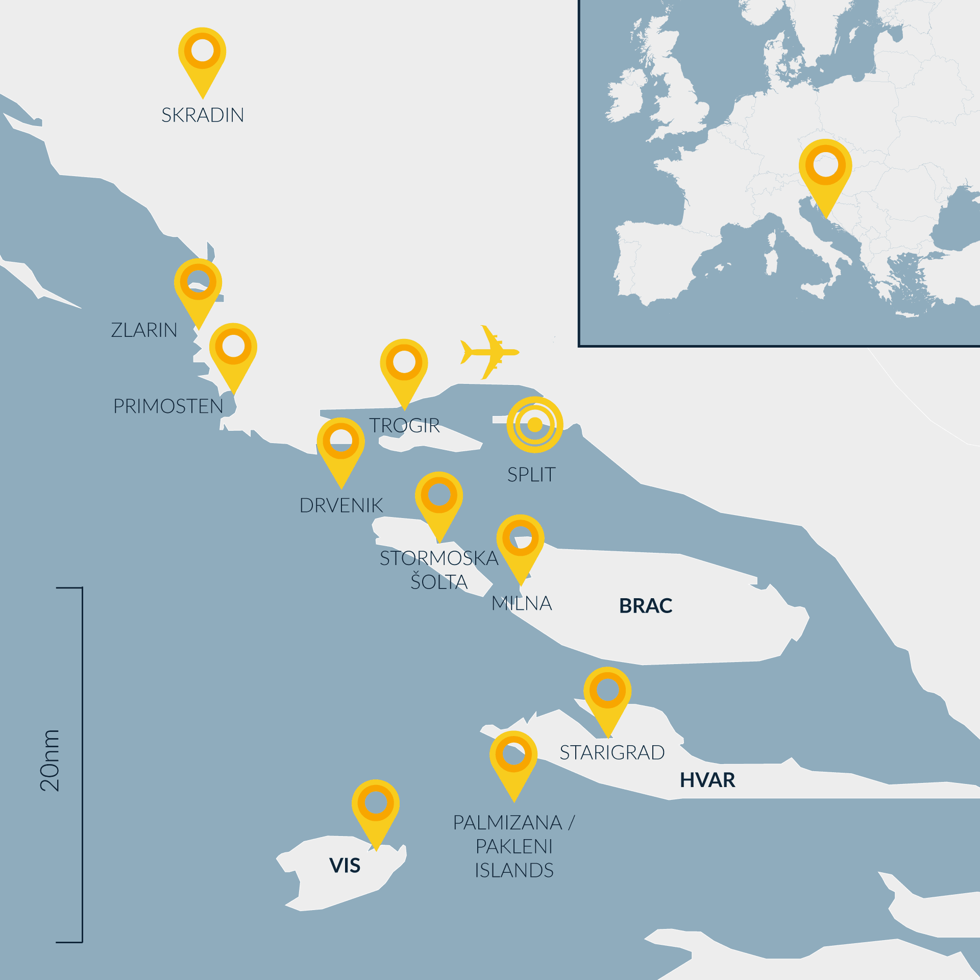 Split Flotilla Map