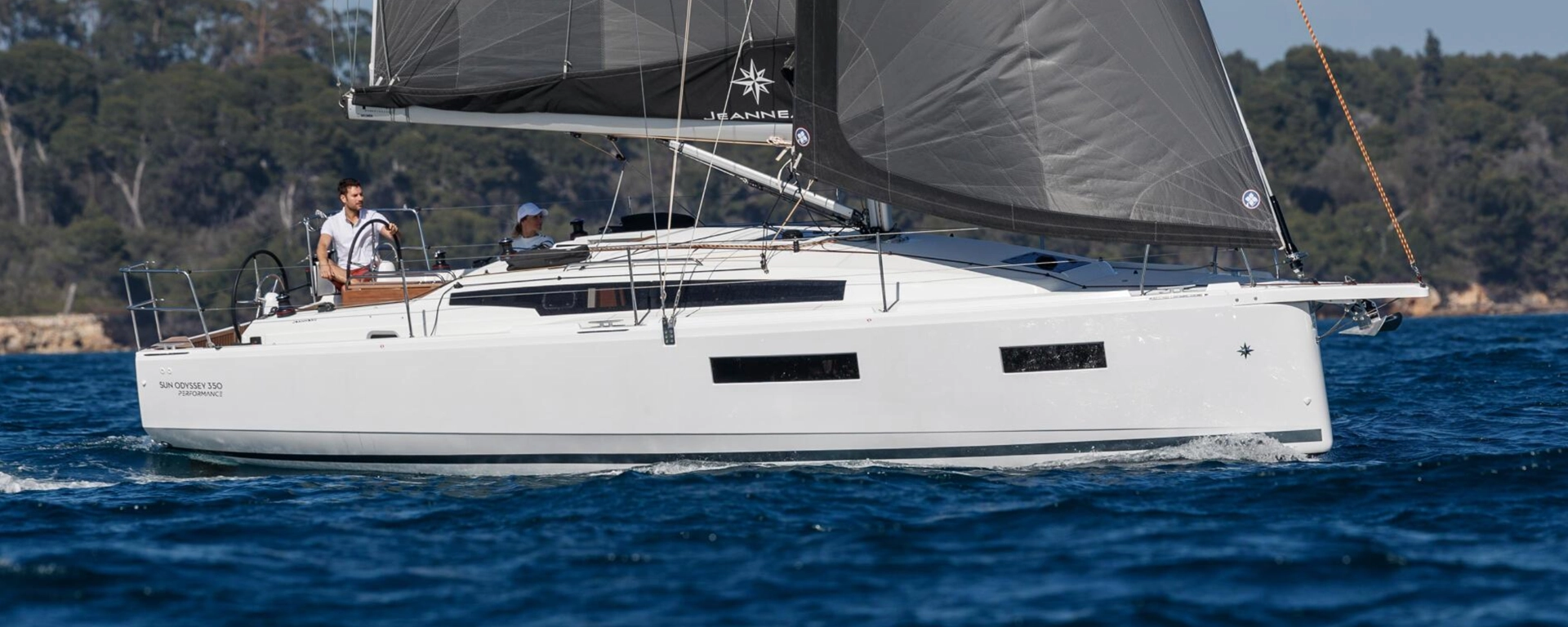 A Sun Odyssey 350 under sail