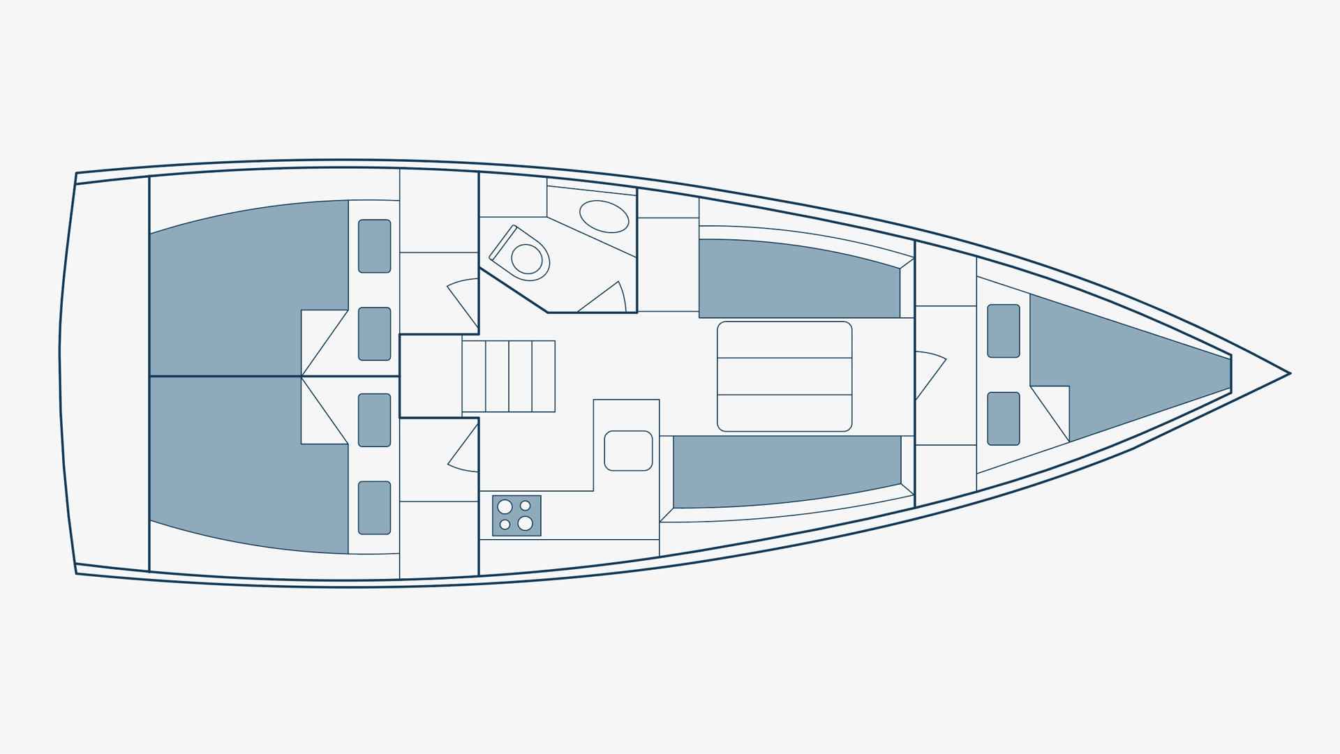 Sun Odyssey 350 sailing yacht layout