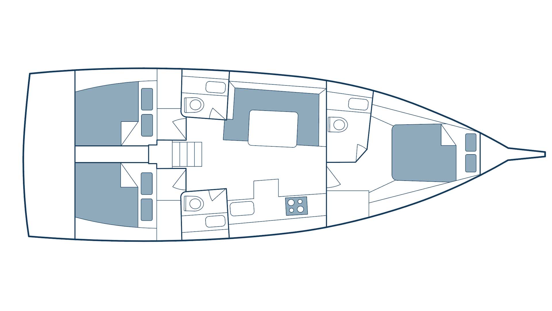 Dufour 41 sailing yacht interior layout