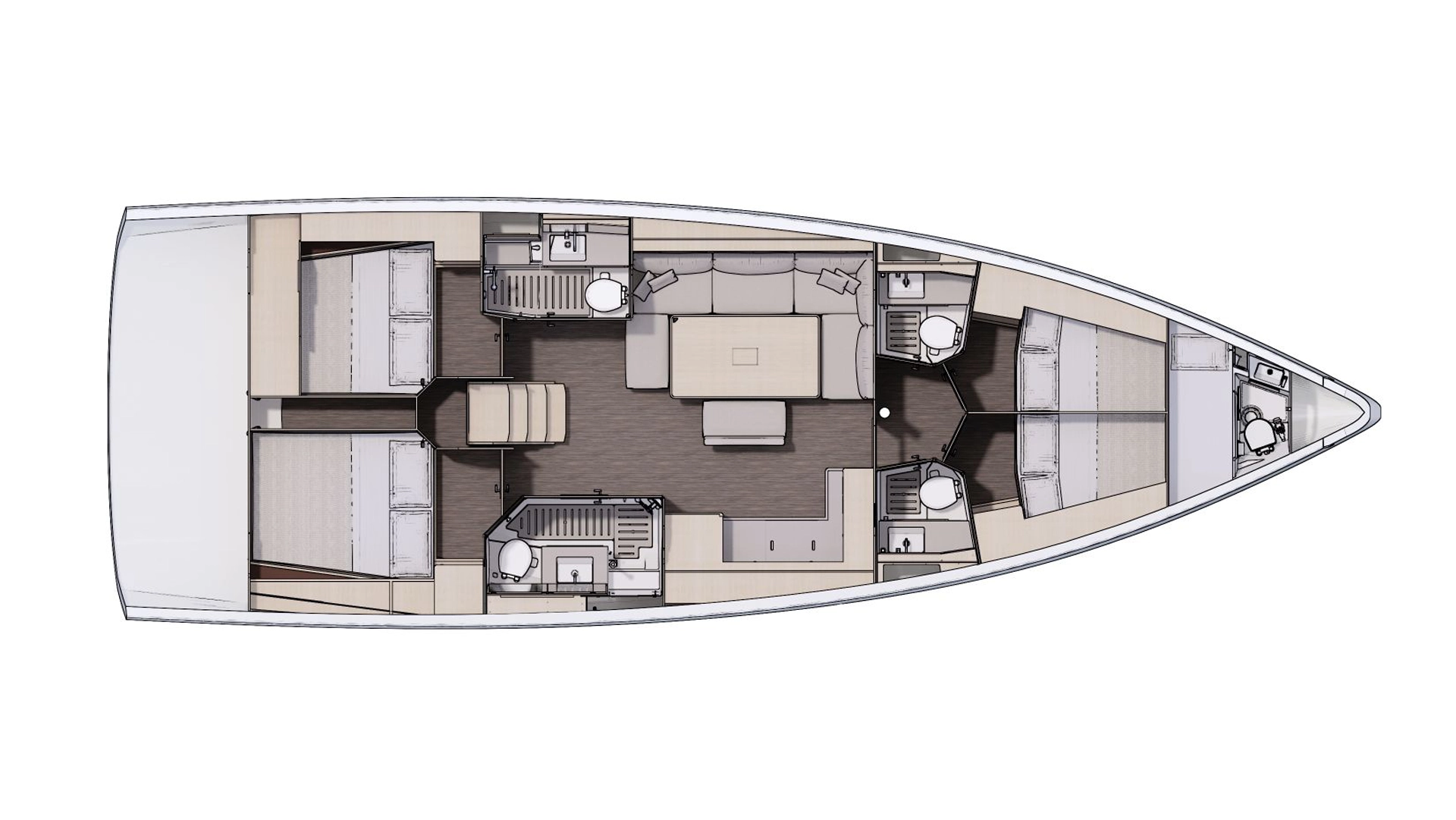 Dufour 470 Sailing yacht interior layout