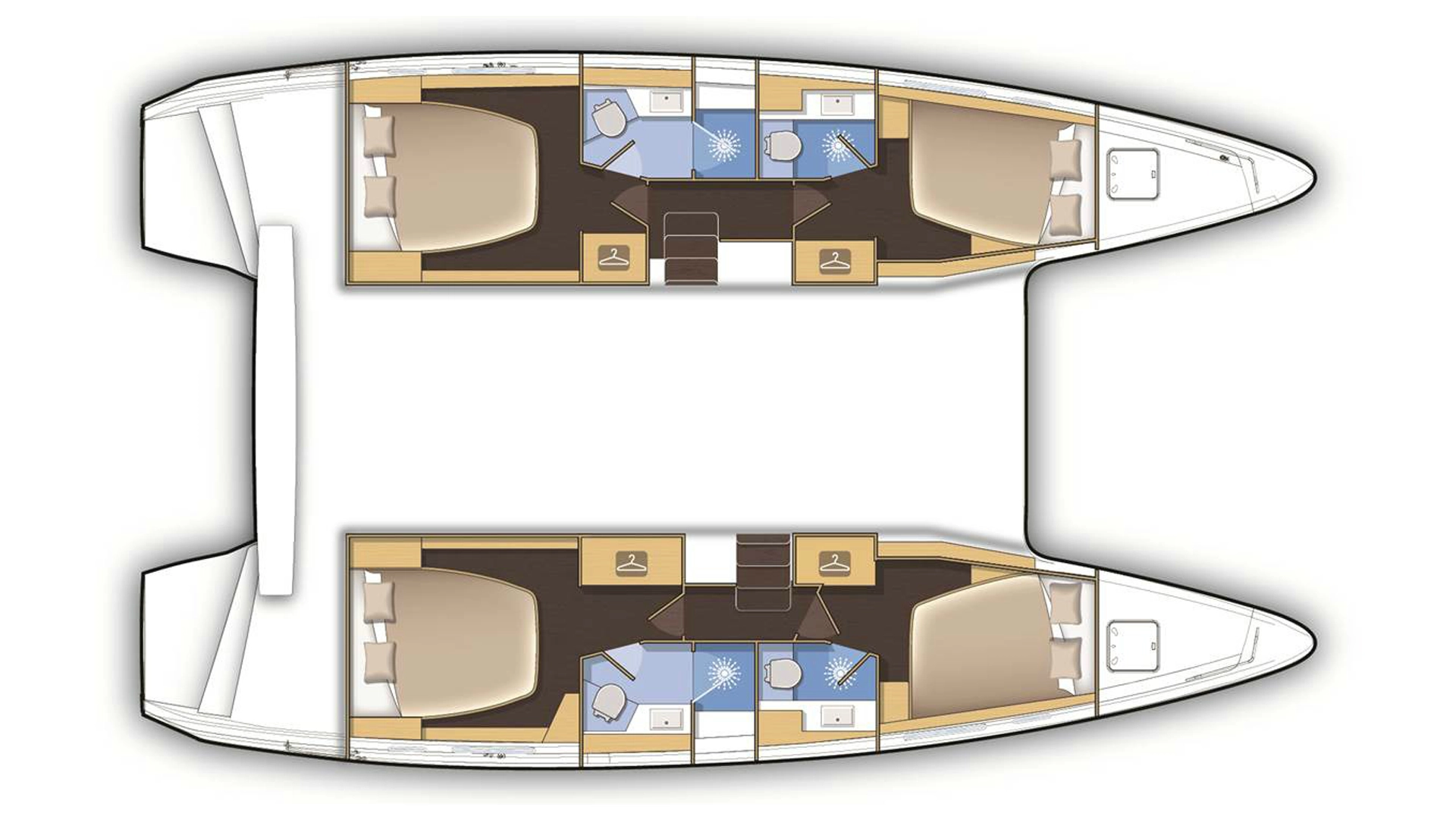 Lagoon 42 catamaran sailing yacht interior layout