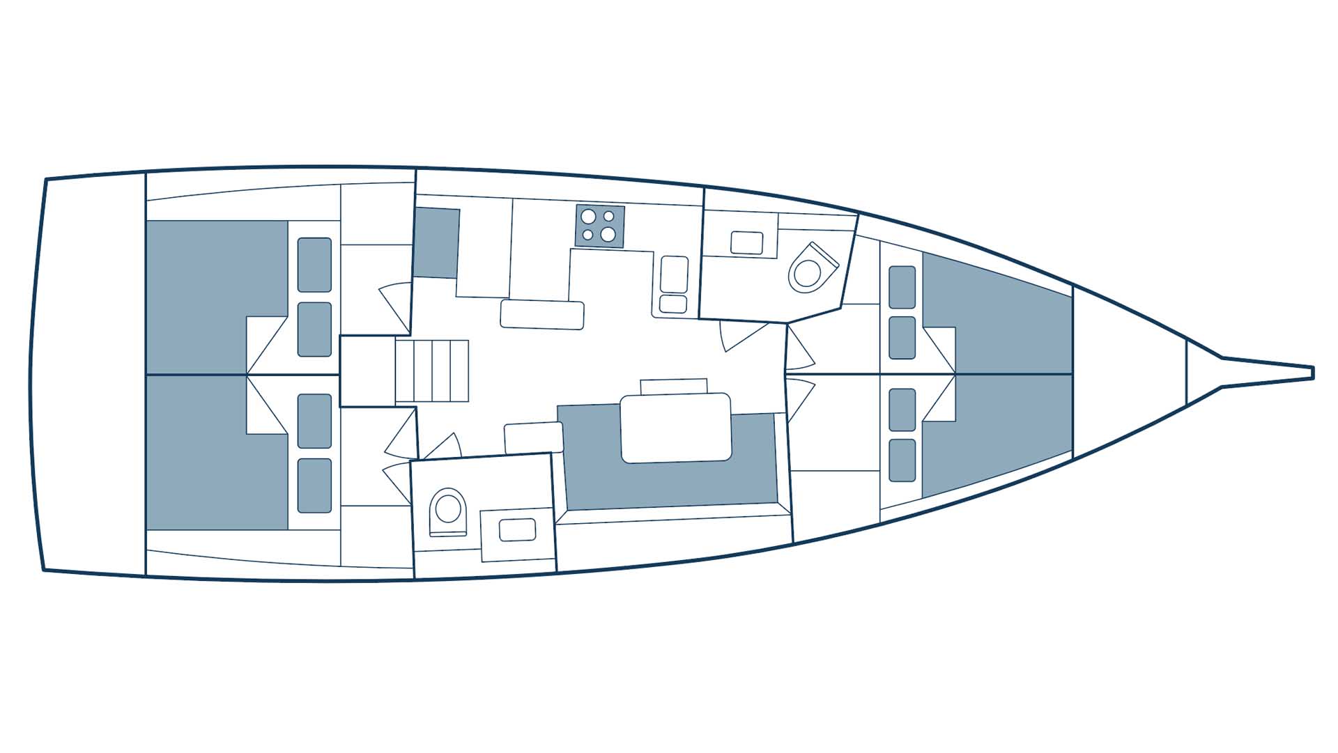 Sun Odyssey 440 interior layout