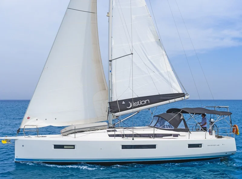 A Sun Odyssey 440 under sail