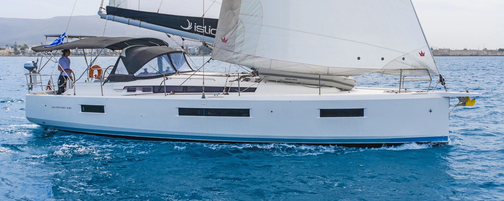 A Sun Odyssey 440 under sail