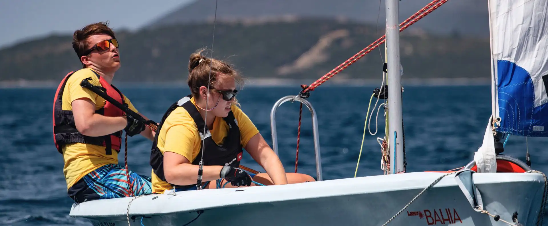 Students focusing on sailing techniques during the dinghy instructor course at Seafarer Academy