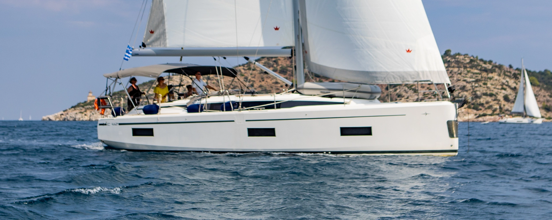 A Bavaria C42 under sail