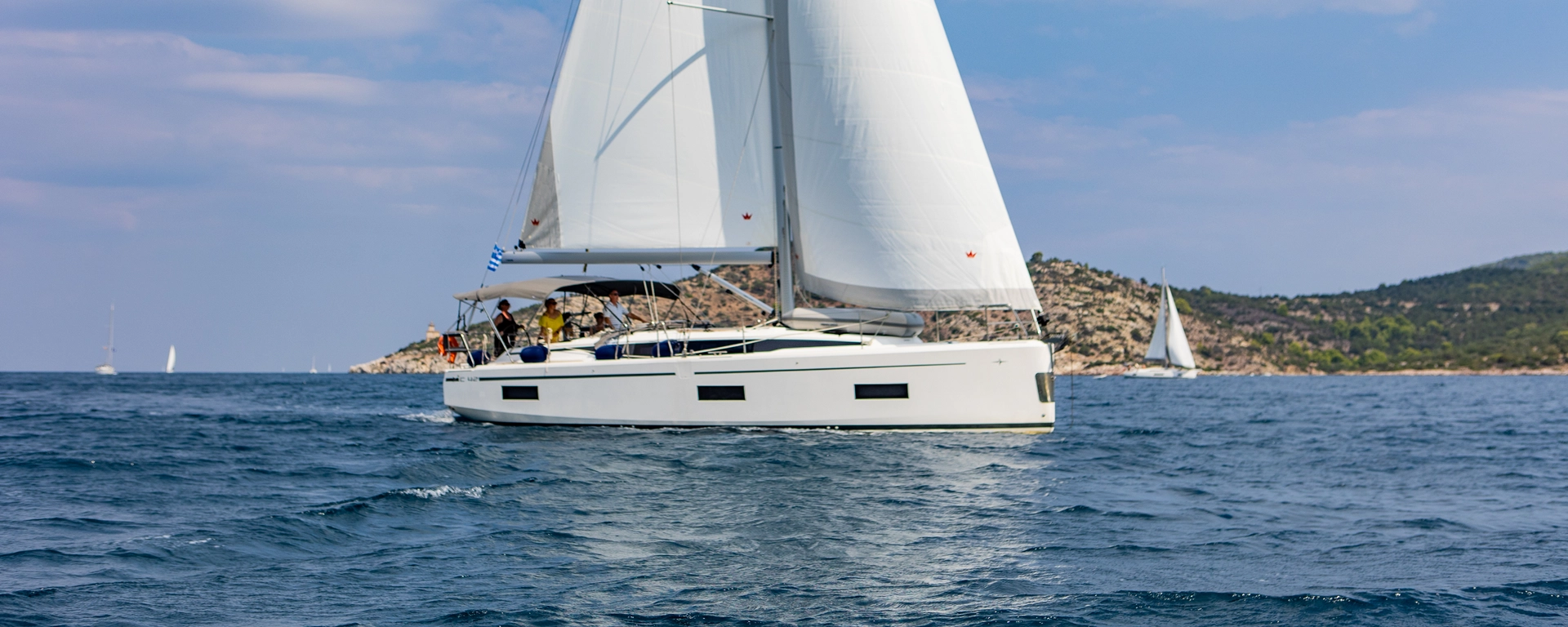 A Bavaria C42 under sail