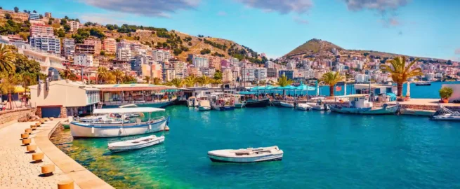 The harbour at Sarande, Albania