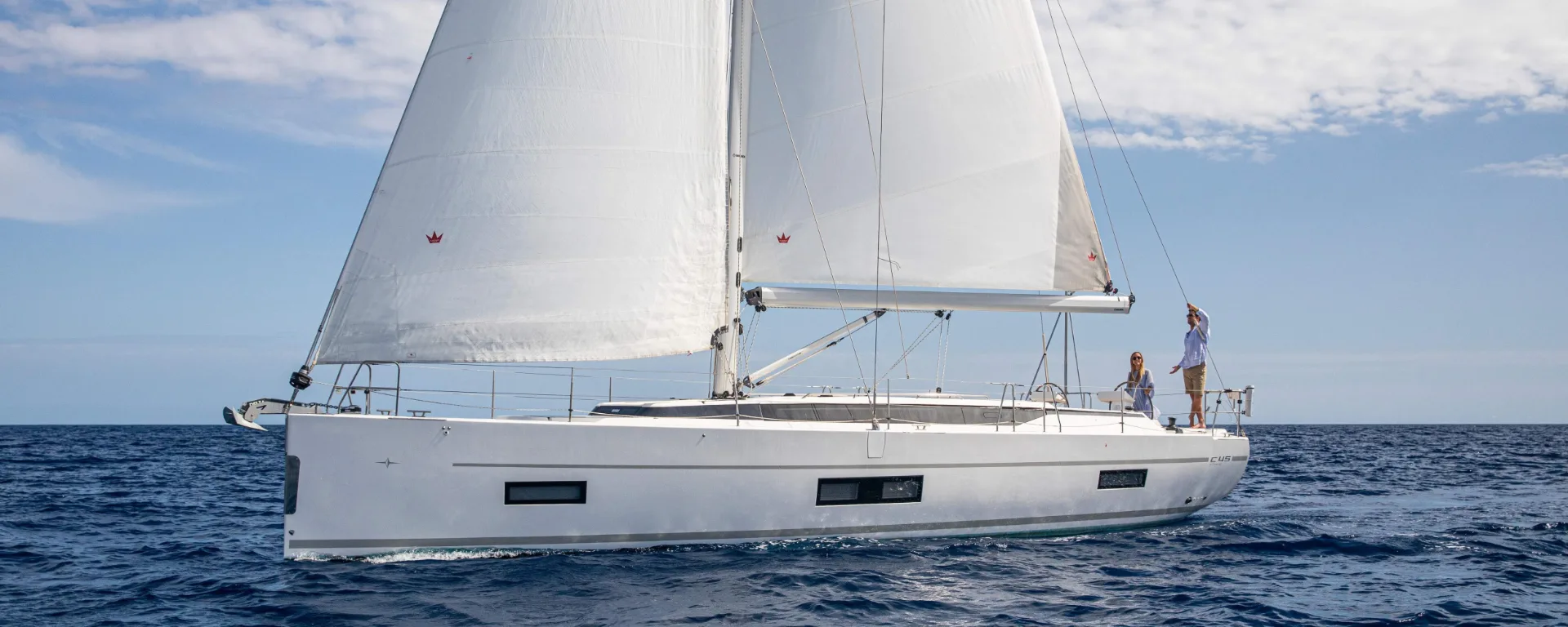 A Bavaria C45 sailing yacht under sail