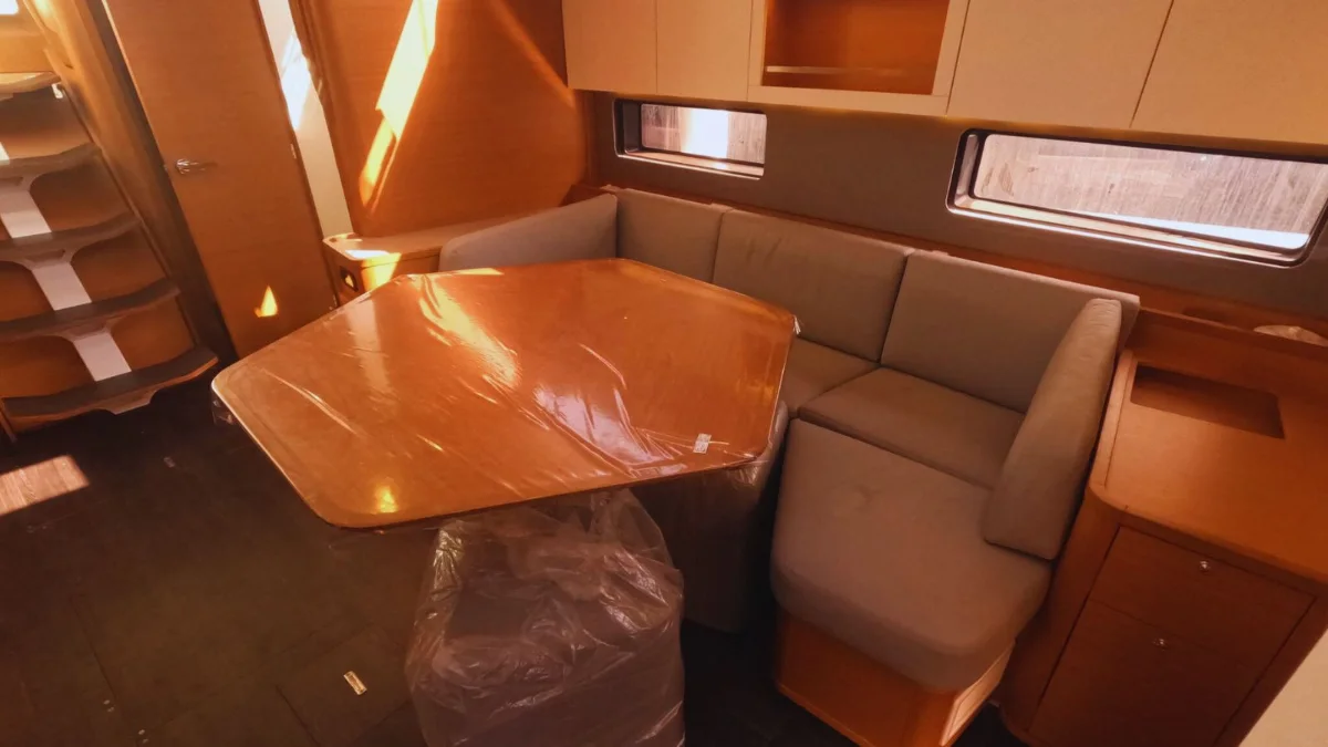 The saloon of a Dufour 44