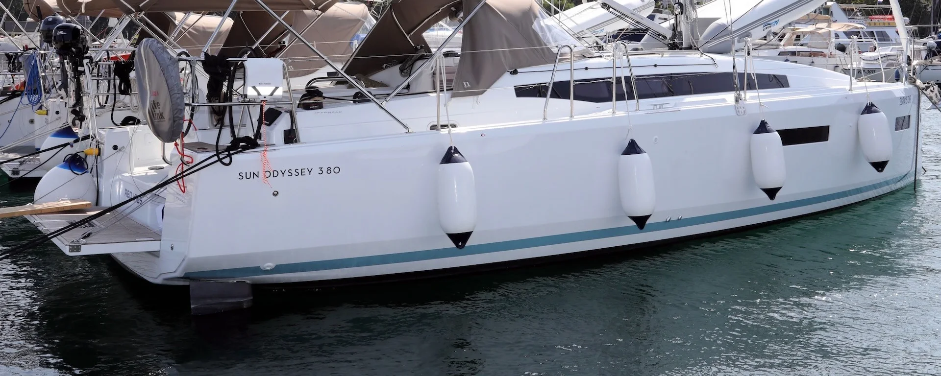 A Sun Odyssey 380 moored in Pula
