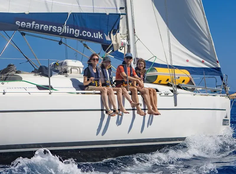 RYA Competent Crew course students on a Seafarer training yacht