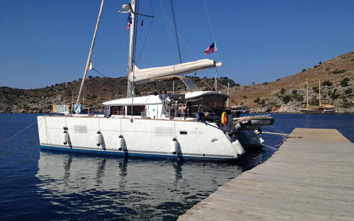 The Lagoon 400 catamaran on the Seafarer Fethiye flotilla